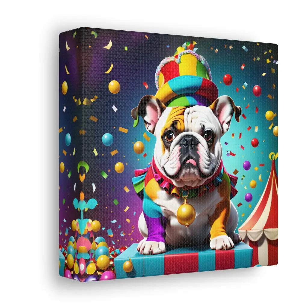Sir Wrinkles-a-Lot Canvas: A Dapper Bulldog Extravaganza!