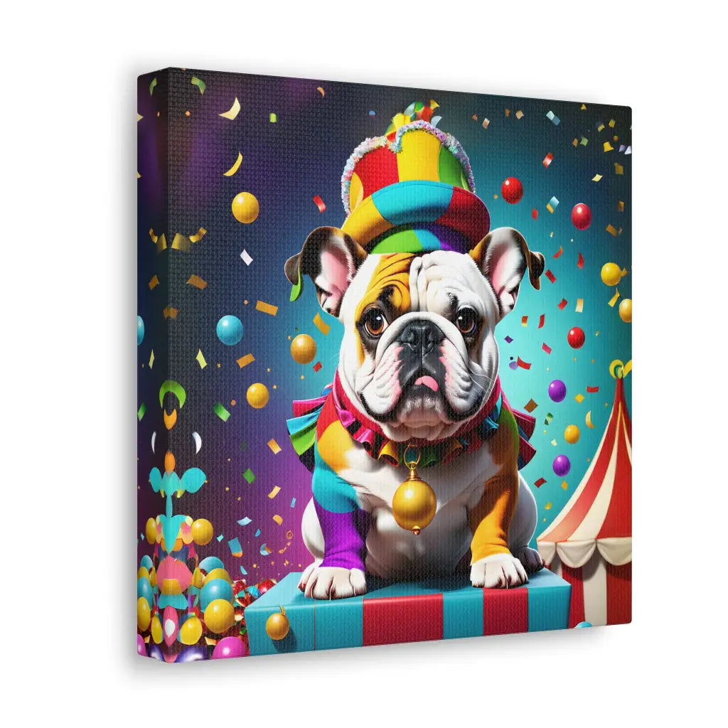 Sir Wrinkles-a-Lot Canvas: A Dapper Bulldog Extravaganza!