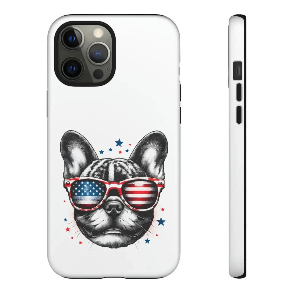 Star-Spangled Shades: Frenchie Patriot Phone Case - iPhone