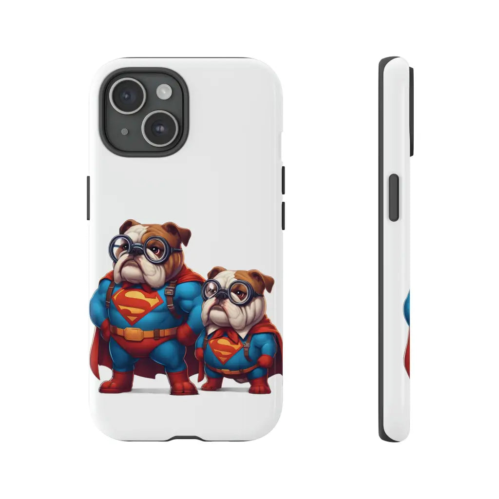 Superdog & Pup Dynamic Duo Phone Case - iPhone 15 / Glossy
