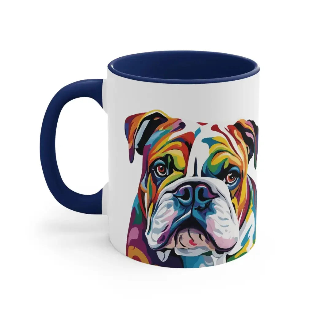 Watercolor Whimsy: Bulldog Bliss Mug - Navy / 11oz