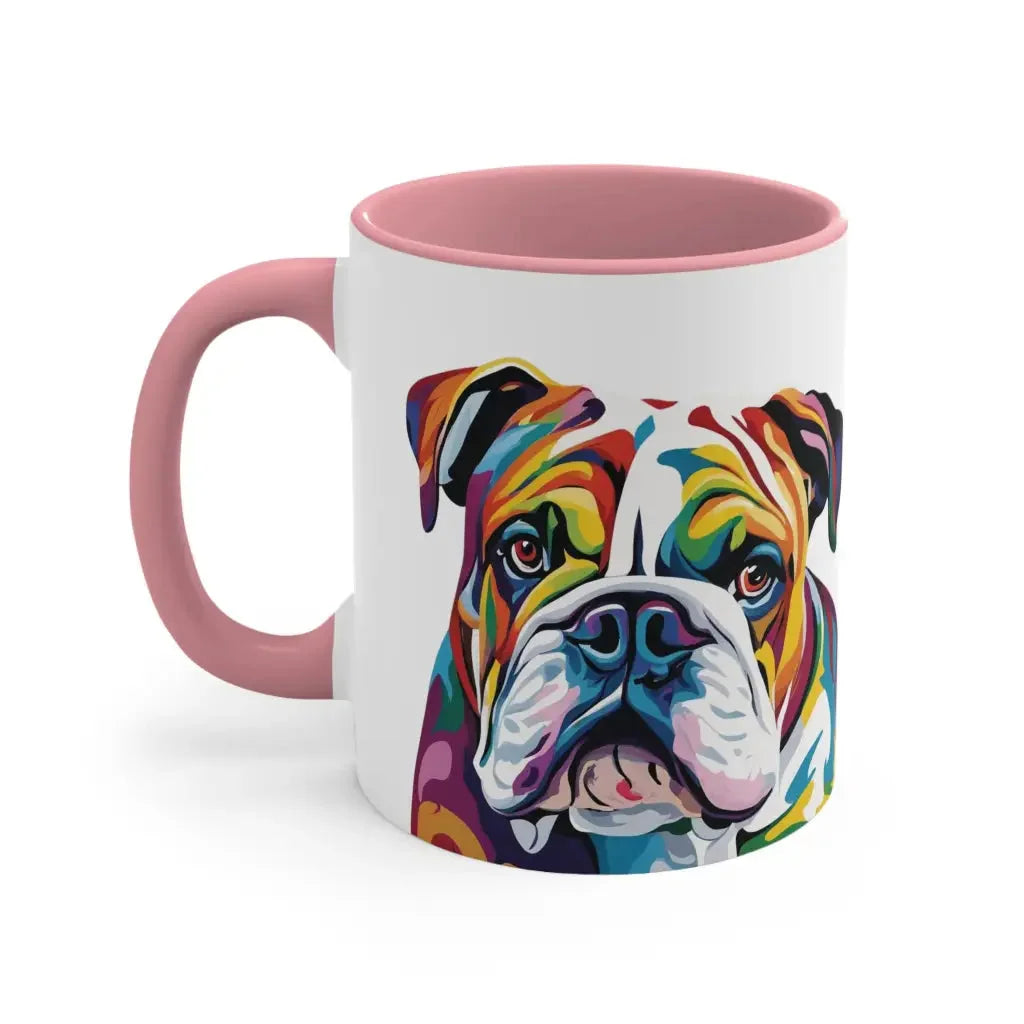 Watercolor Whimsy: Bulldog Bliss Mug - Pink / 11oz