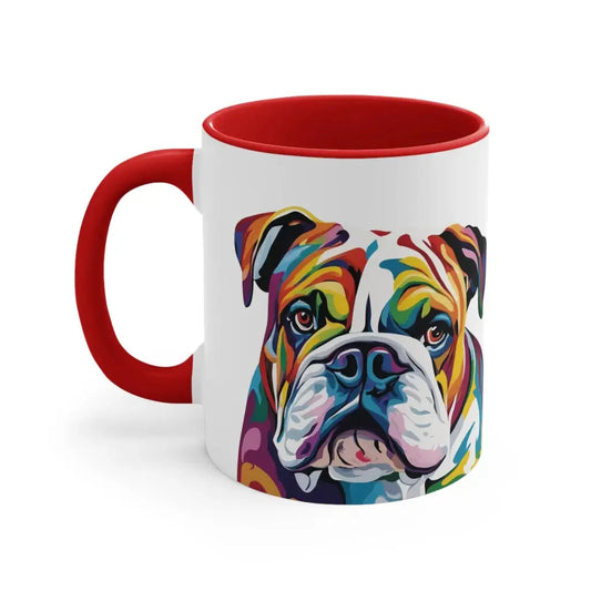 Watercolor Whimsy: Bulldog Bliss Mug - Red / 11oz