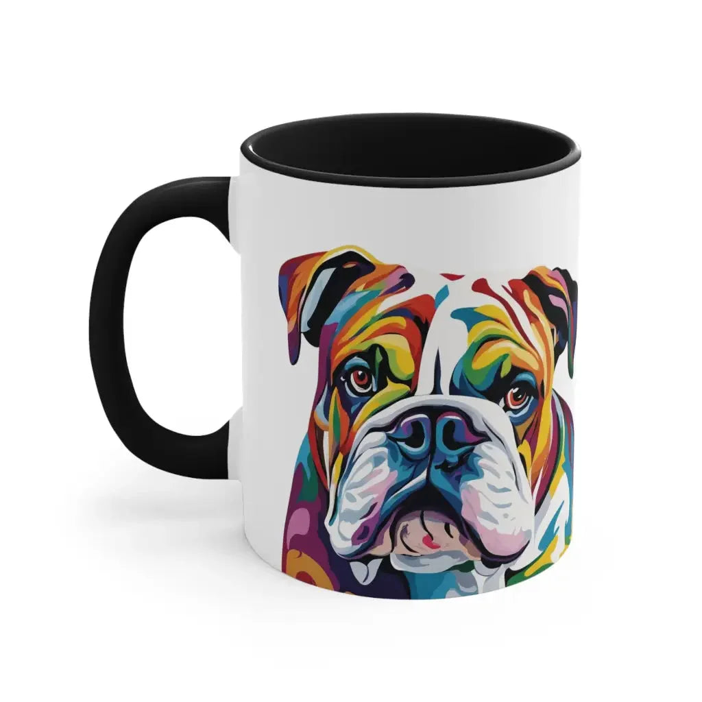 Watercolor Whimsy: Bulldog Bliss Mug - Black / 11oz