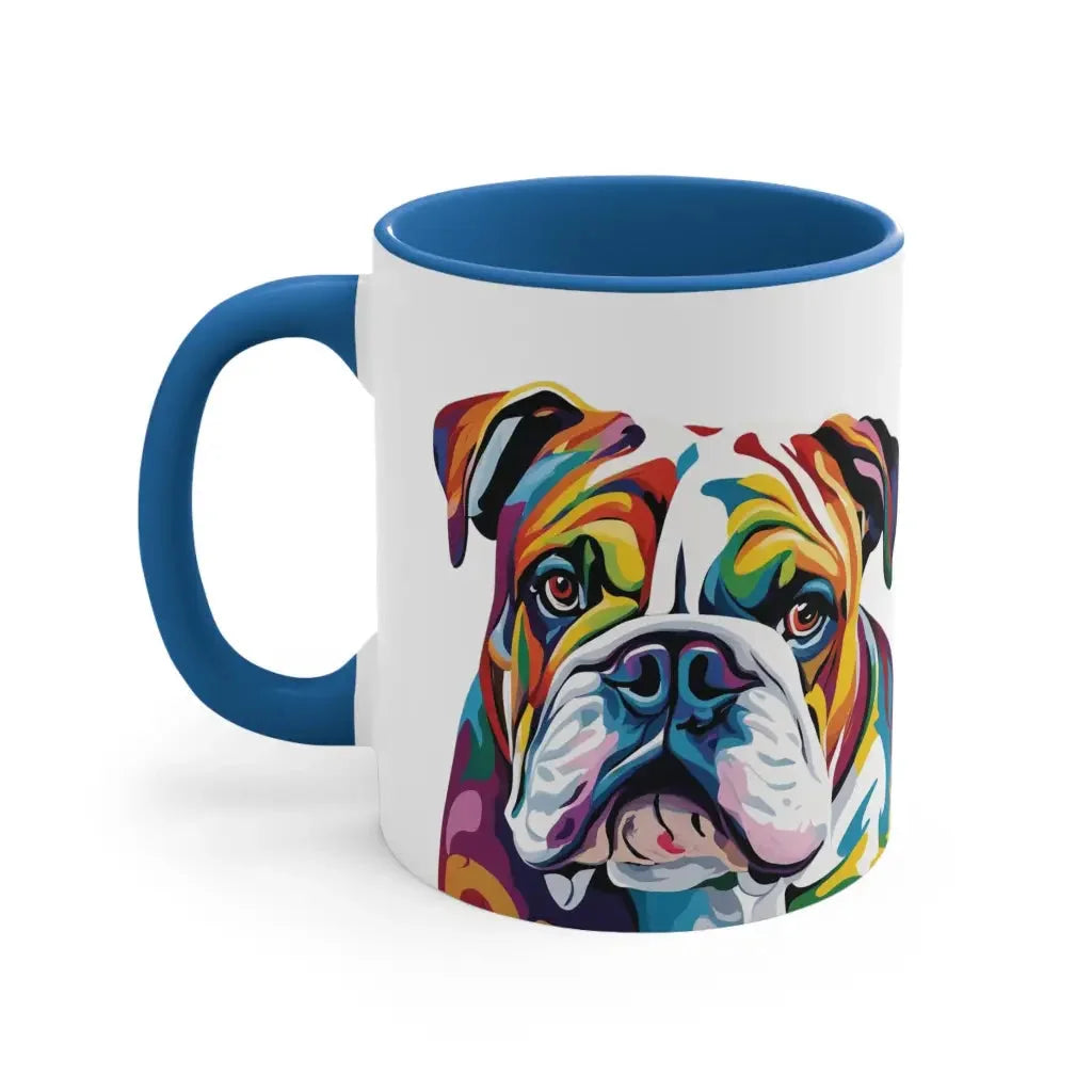 Watercolor Whimsy: Bulldog Bliss Mug - Blue / 11oz
