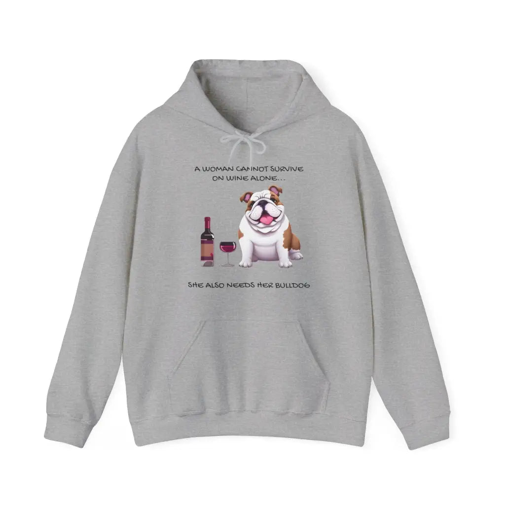 Wine & Wagging Tails Hoodie - Sport Grey / S