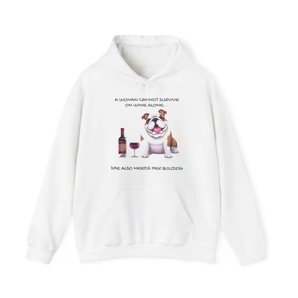 Wine & Wagging Tails Hoodie - White / S