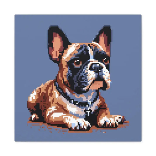 Pixelfied Elegance: 16-Bit French Bulldog Canvas - 20″ x